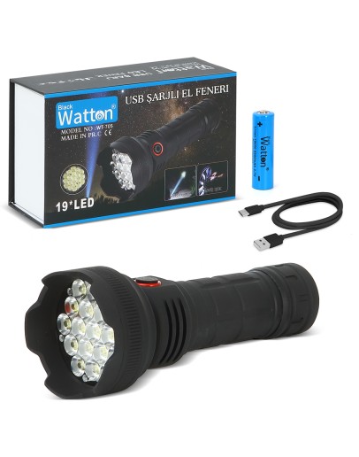 19 LED 5 MOD GENİŞ AÇI EL FENERİ WATTON WT-705