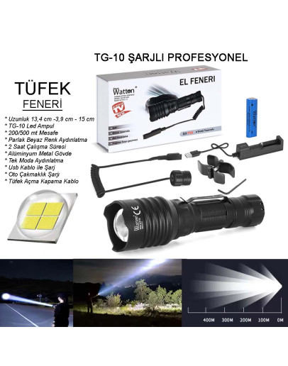 TG-10 ŞARJLI PROFESYONEL AV FENERİ WATTON WT-620