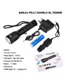 Şarjlı Pilli Zoomlu EL Feneri Watton Wt-087